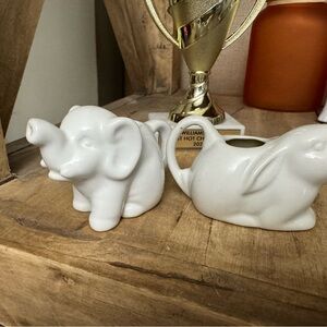 White Elephant and Rabbit Ceramic creamers